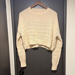 Me to We Cream Knit Cropped Sweater